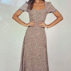 NWT Petal and Pup Mocha Midi Dress